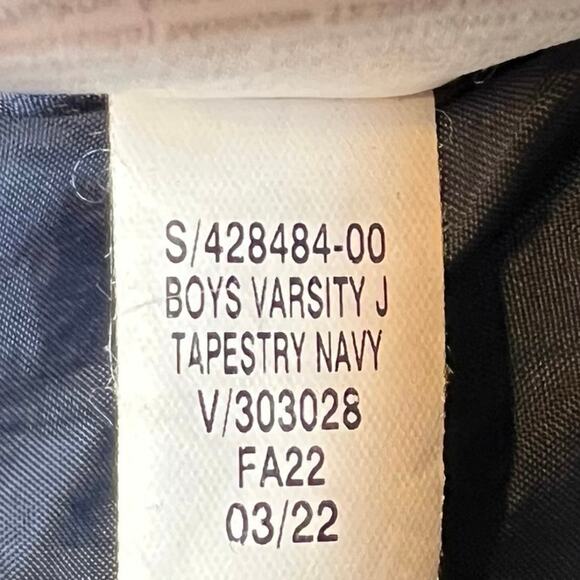 GAP Kids Wool Blend Varsity Jacket Tapestry Navy Big Boy Size Medium 8-9 Years - Picture 6 of 7